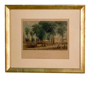 Circa 19th Century Hand Colored Lithograph of Yale College