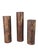 Mid Century Modern Brutalist Torched, Perforated Copper Metal Pillar Candle Holders Height in Order from Shortest to...