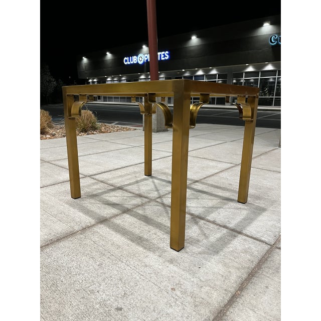 Mastercraft Chinese Chippendale Brass End Table With Fretwork For Sale - Image 12 of 12