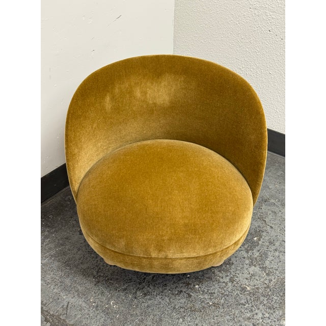 Bespoke Mohair Brown Sugar Chair For Sale - Image 11 of 12