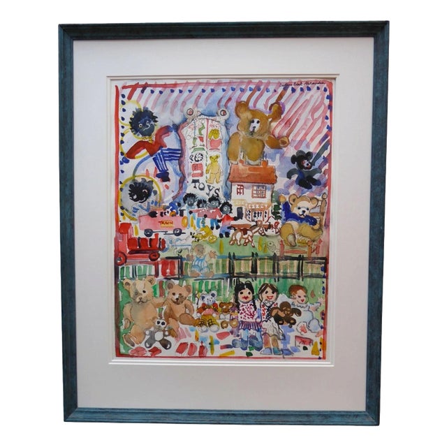 Daphne Beak Alexander, Toy Town, 1993, Watercolor For Sale