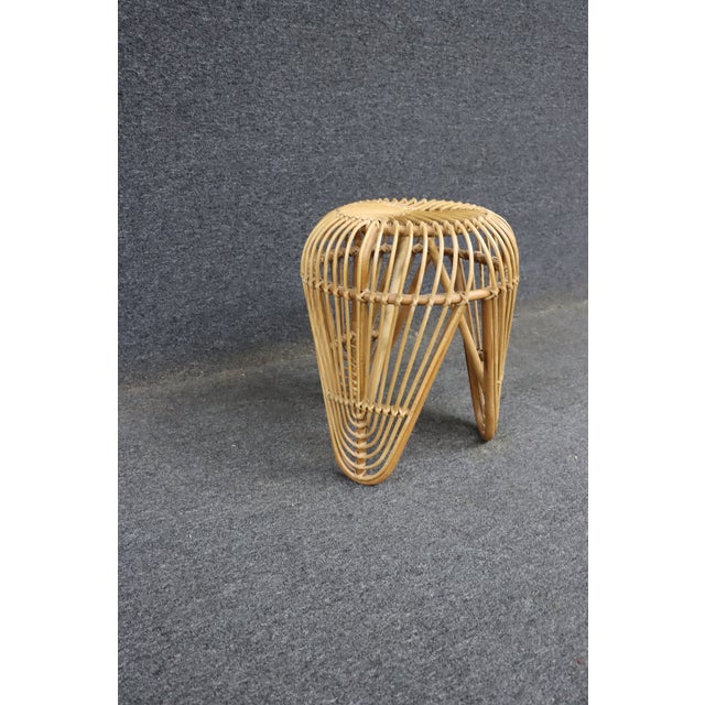 Mid-Century Rattan Plant Stand For Sale - Image 4 of 8