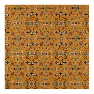Morris & Co. Persian Scroll Embroidery Fabric in Ochre For Sale