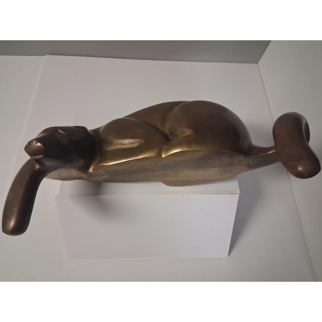 Vintage 1980s Dolbi Cashier Brass Panther Statue For Sale - Image 9 of 9