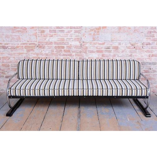 Bauhaus Sofa in Chrome-Plated Steel by Robert Slezák, Czech, 1930s For Sale - Image 15 of 18