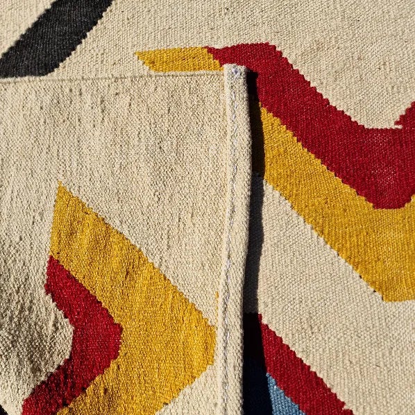 Hand-Woven Wool Art Rug After Alexander Calder "Boomerangs" For Sale - Image 6 of 13