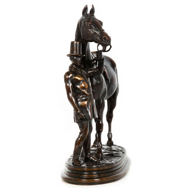 19th Century French Antique Bronze Sculpture Race Horse “Walter Scott” by Alfred Barye For Sale - Image 5 of 18