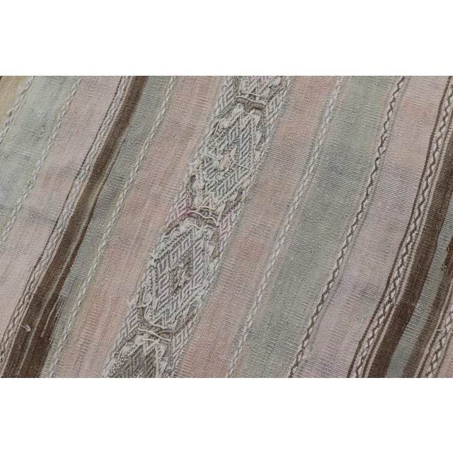 Vintage Turkish Kilim With Soft Sage, Sand, Taupe, and Subtle Geometrics For Sale - Image 11 of 11