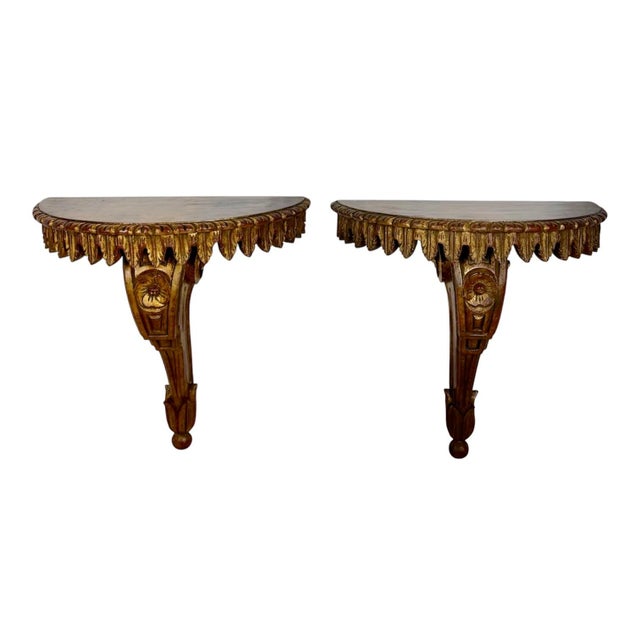 20th Century Italian Polychromed Wall Pedestals, 1950, Set of 2 For Sale - Image 18 of 18