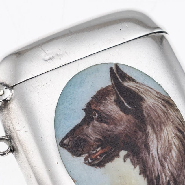 Antique 20th Century Edwardian Silver Vesta Case with Enamel Detailing, 1903 For Sale - Image 6 of 12