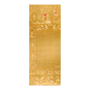 Elegant Gold Open Field Antique Silk Flat Weave Chinese Scenic Embroidery