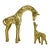 Mid-Century Boho Chic Hollywood Regency Petite Brass Giraffe With Calf Sculpture - Set of 2 For Sale