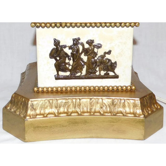 Vintage Large Baroque Style Candlestick Lamp Depicting Artemis and Her Followers For Sale - Image 16 of 18