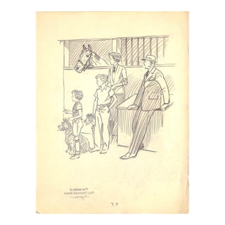 Original 1944 Pencil Drawing From Hi, Guy! The Cinderella Horse by Paul Brown 23 For Sale