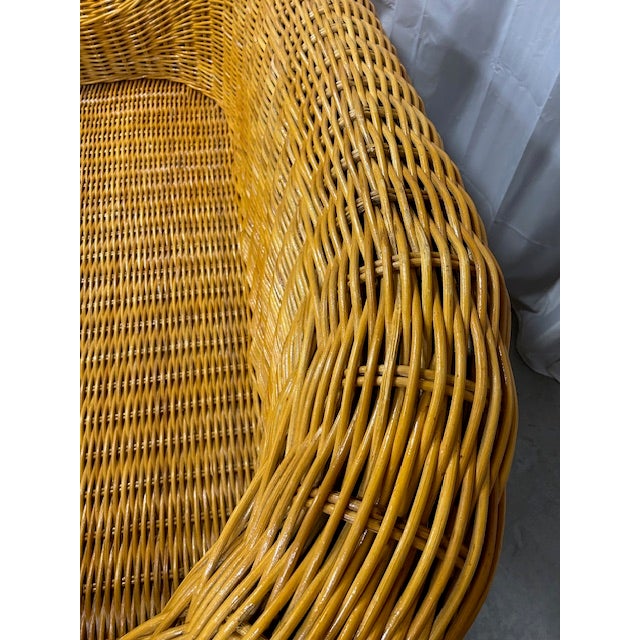 Vintage Rattan Wicker Sofa For Sale In West Palm - Image 6 of 11