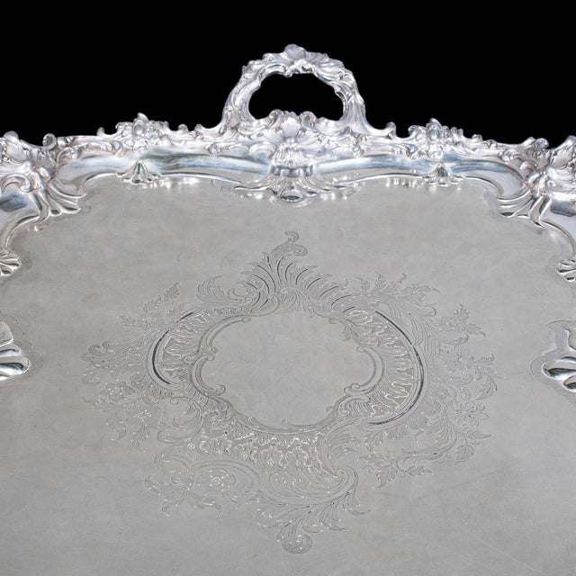 Large Antique Presentation Tray, English, Silver Plate, Afternoon Tea, Victorian For Sale - Image 6 of 12