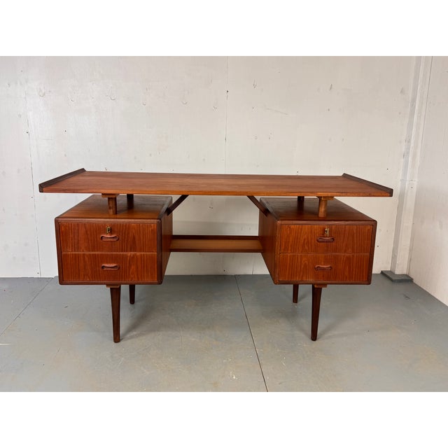 Mid-Century Danish Teak Desk attributed to Louis van Teeffelen for Wébé, 1950s For Sale - Image 11 of 18