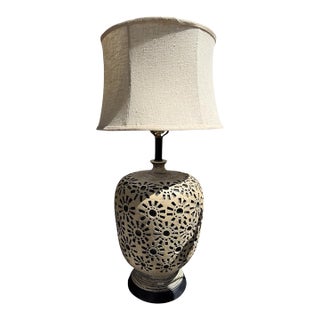Rare Mid-Century Modern Quartite Creative Corp. Atomic Mosaic Ceramic Table Lamp, C. 1969 For Sale