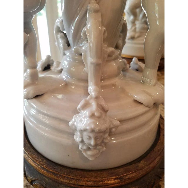 1980s Vintage Blanc De Chine Putti Lamps - A Pair For Sale In Miami - Image 6 of 10