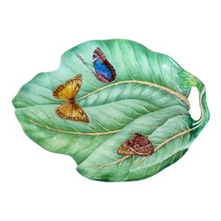 Late 20th Century Mottahedeh Butterfly Leaf Tray / Dish For Sale