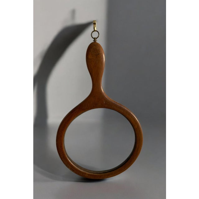 Large Antique Mahogany Magnifying Glass For Sale - Image 6 of 11