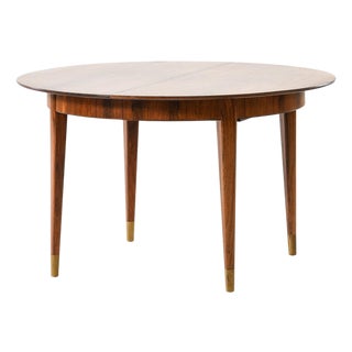 Vintage Dining Table in Brass and Rosewood by Ernst Kühn, 1950s For Sale