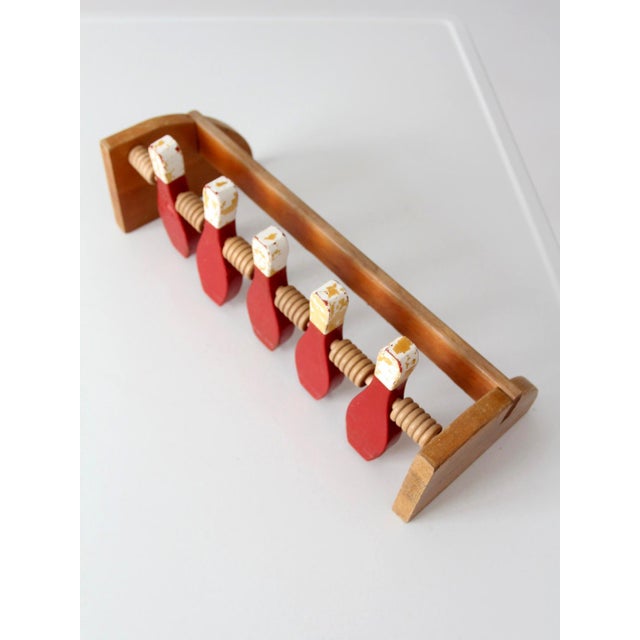 Mid-Century Wooden Tabletop Bowling Game For Sale - Image 9 of 13