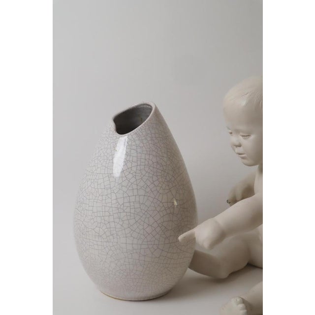 Large Handmade Crackle Vase from Fischmaul, Germany, 1950s For Sale - Image 9 of 13