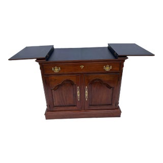 1990s Pennsylvania House Chippendale Style Cherry Flip Top Server For Sale