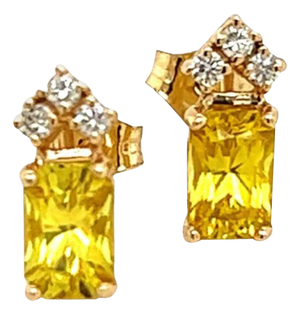Natural Sapphire Diamond Earrings 14k Gold 1.74 TCW Certified