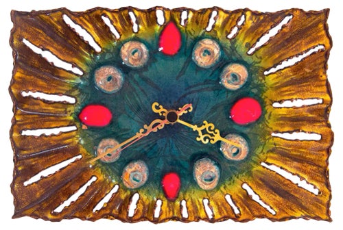 Brutalist Wall / Table Clock by Franco Bastianelli for Studio Cellini, Italy, 1960s