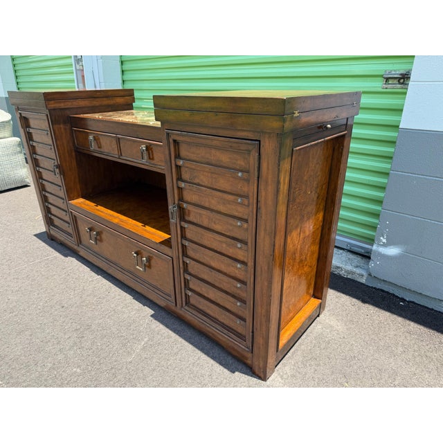 Marge Carson- Vintage Marble Top Flip-Top Sideboard/Buffet For Sale - Image 12 of 12