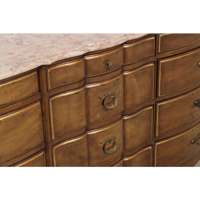Vintage French Provincial Mahogany Marble Top Dresser For Sale - Image 10 of 18