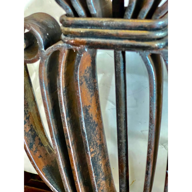 Polished Metal Shade & Wrought IronTable Lamp, France, 1940s For Sale - Image 17 of 18