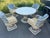 Spun Fiberglass 5 Pieces Round Dining Table 4 Chair Russel Woodard Outdoor Set MINT! Table measures: 48 diameter by 29H