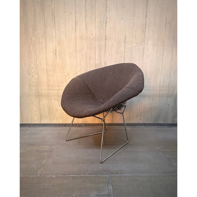 Diamond Chair in Chrome and Brown Upholstery for Knoll International, 1980s For Sale - Image 16 of 16