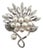 Vintage Sterling Silver Akoya Cultured Pearl Leaf Brooch For Sale