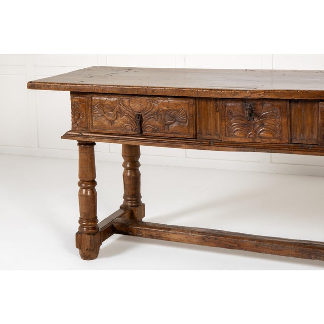 Large 17th century spanish walnut table a large 17th century spanish walnut table with three drawers. this wonderful table...