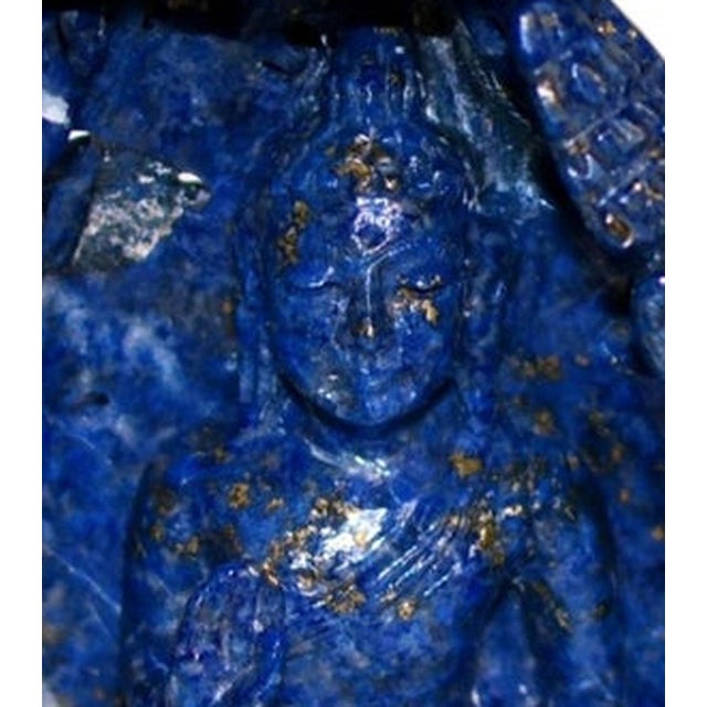 Blue Lapis Lazuli Buddha in Alcove Finely Carved For Sale - Image 8 of 11