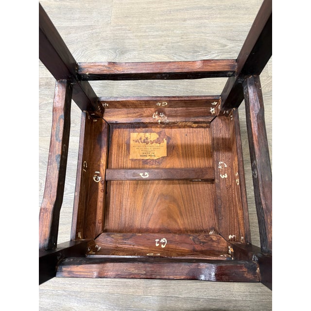 Vintage Ming Style Hong Kong Blackwood End Tables Side Tables - Pair For Sale - Image 9 of 12