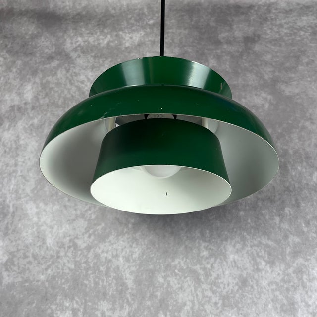 Forest Green Vintage Danish Green Lamp, 1970s For Sale - Image 8 of 11