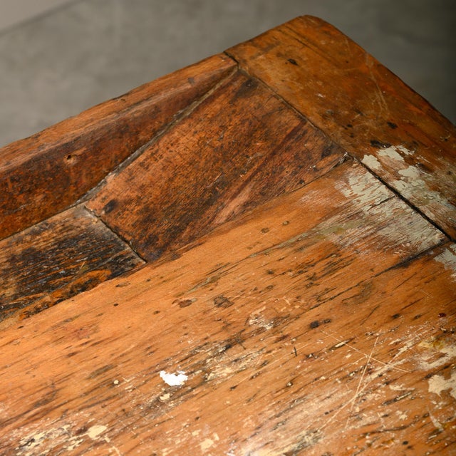 Vintage Industrial Rustic Carpenter's Workbench in Wood, 1950s For Sale - Image 10 of 18