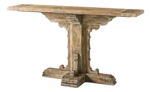 Rustic Farmhouse Trestle Wood Console Table
