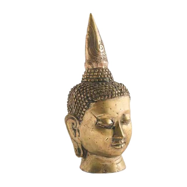 Gilded Brass Buddha, 1940s For Sale