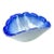 Vintage Murano Triple Cased Glass Blue & White Scalloped Edge Ashtray Catchall For Sale
