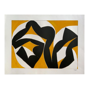 Contemporary Abstract Aquatinte on Arches Paper Painting "20ju2g-2020" by Alain Clément