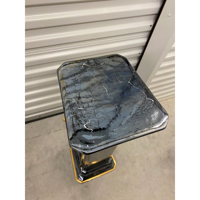 Ceramic Italian Neoclassical Porcelain Ram Head Pedestal For Sale - Image 7 of 11