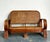 Mid-Century Modern Vintage Woven Rattan Loveseat For Sale - Image 3 of 18