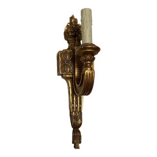 Regency Style Panache for Michael Taylor Giltwood Single Light Wall Sconce For Sale