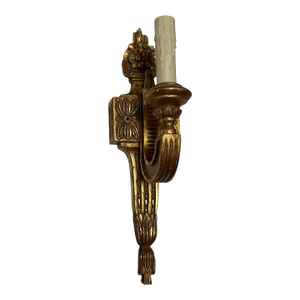 Regency Style Panache for Michael Taylor Giltwood Single Light Wall Sconce